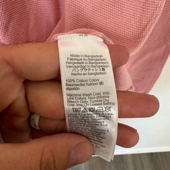 J.Crew Cotton Seed Stitch Crewneck Sweater Mens S Pink Pullover Rib Trim Stretch - Picture 5 of 6